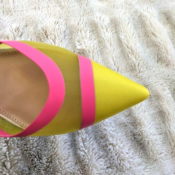 NWOT Steve Madden AFORD Yellow Multicolor Mesh Toe Stiletto Ankle Strap Heel, 7 - Picture 11 of 15